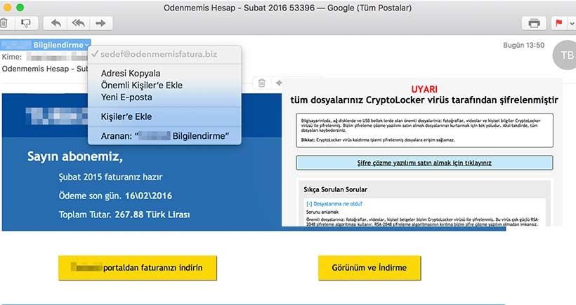 E-postalara dikkat! Tüm dosyalarınızı kilitleyen Cryptolocker geri döndü