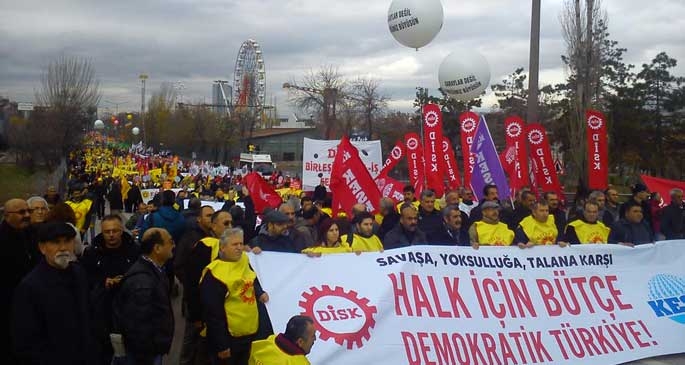 Emekçiler, savaş ve talan bütçesine karşı Ankara'da