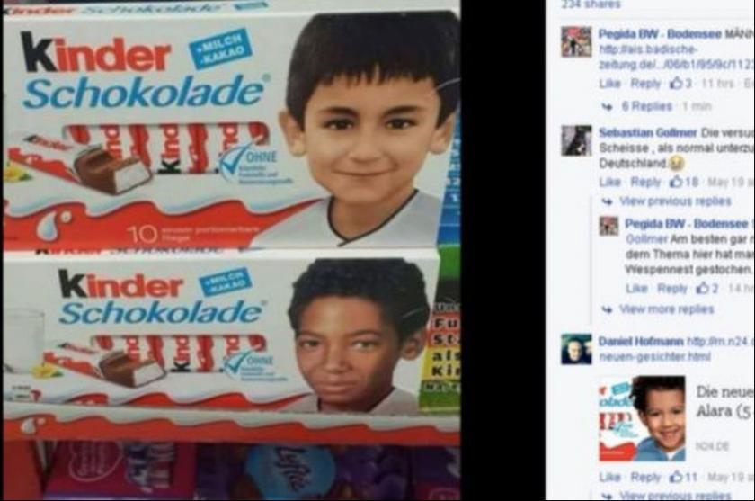 Pegida'dan Kinder reklamına ırkçı tepki