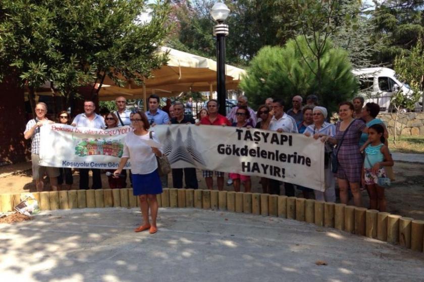 Koşuyolu'da 'Taşyapı gökdelenlerine hayır' eylemi