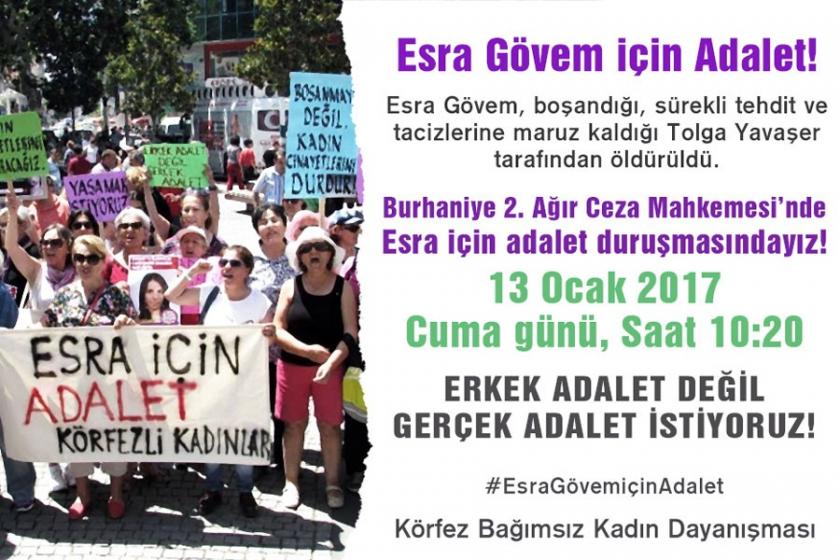 Esra Gövem davasına katılma çağrısı