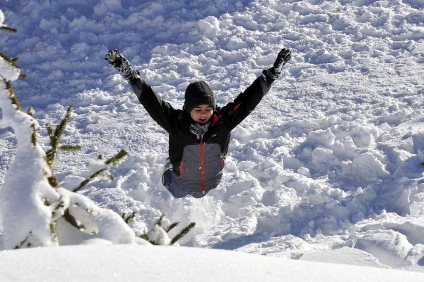 Kartepe'de karın tadını çıkarıyorlar