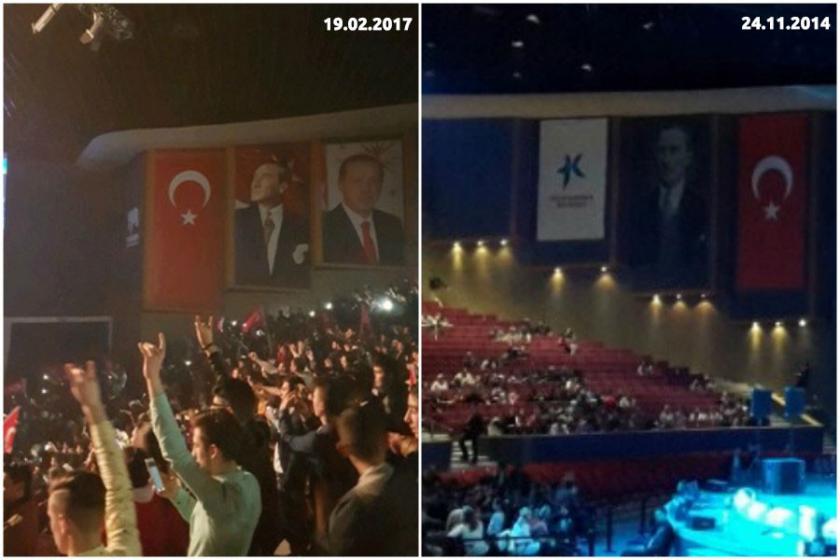 MHP’nin ‘Evet’ toplantısında Tayyip Erdoğan posteri