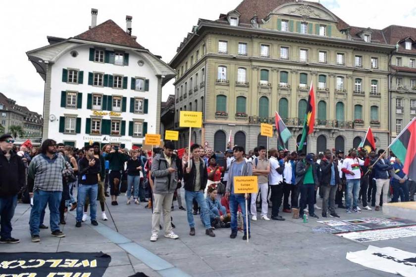 Avrupa'nın mülteci politikası İsviçre'de protesto edildi