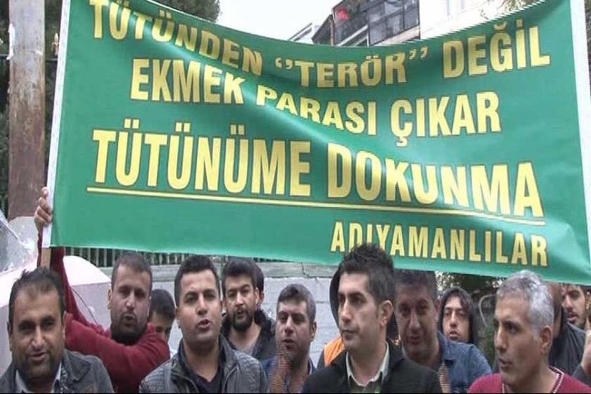 Taksim'de Adıyamanlı tütüncülerden eylem