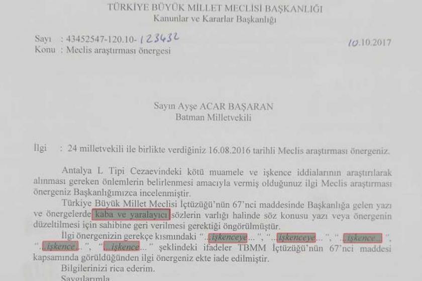 Meclis işkence sözünü 'kaba' buldu araştırılmasını reddetti