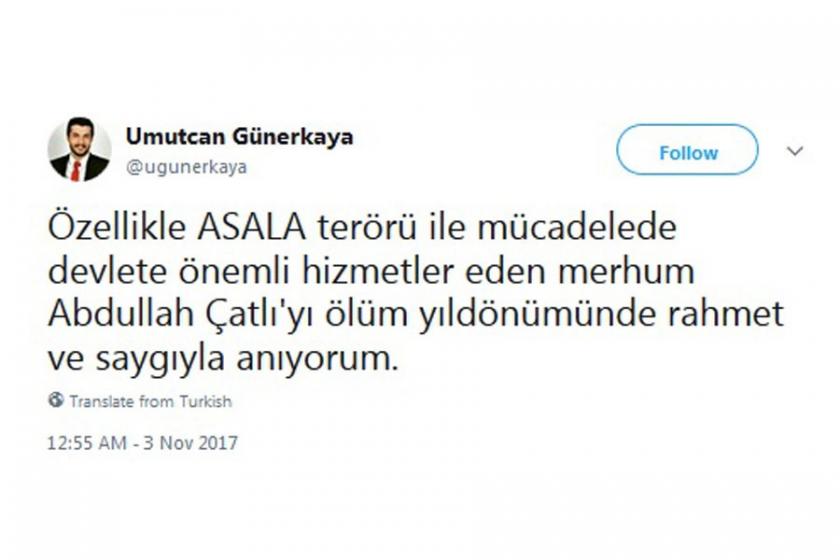 İYİ Parti kurucu üyesi, Abdullah Çatlı'yı saygıyla andı!