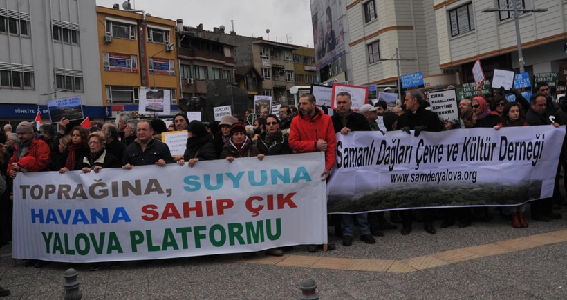 Yalova'da taş ocaklarına tepki yürüyüşü