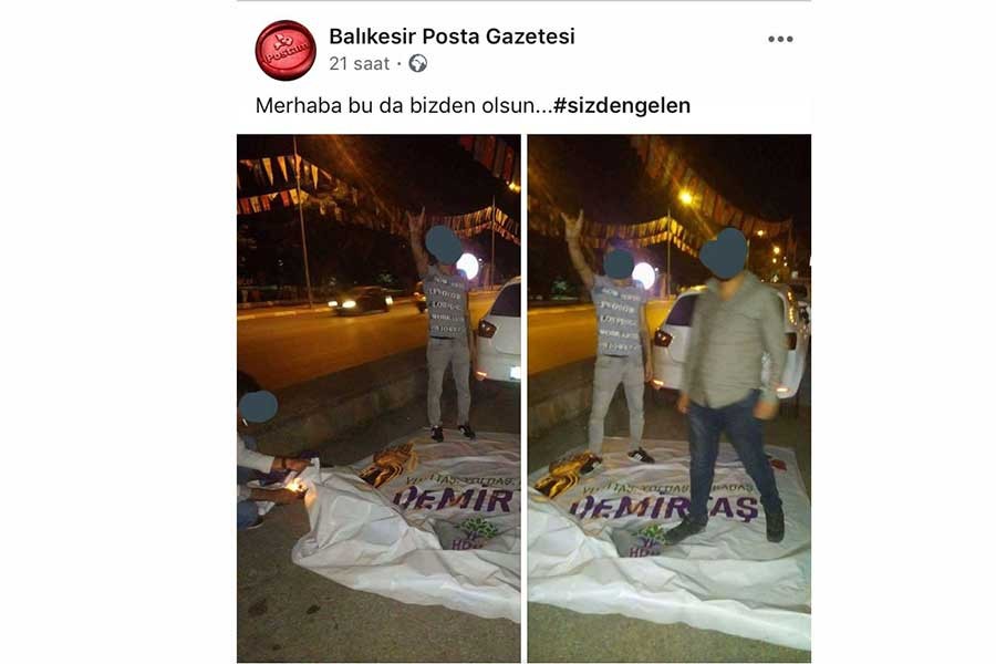 Balıkesir'de HDP afişlerine saldırı