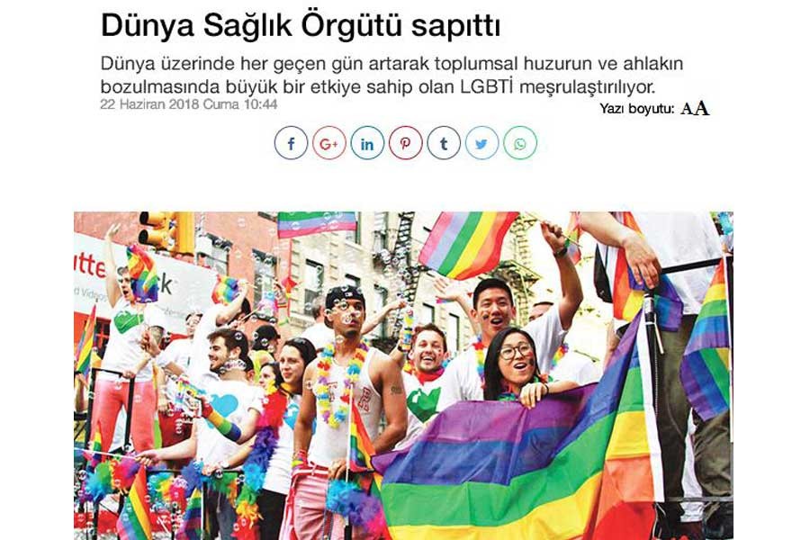 Yeni Akit yine LGBTİ’leri hedef aldı