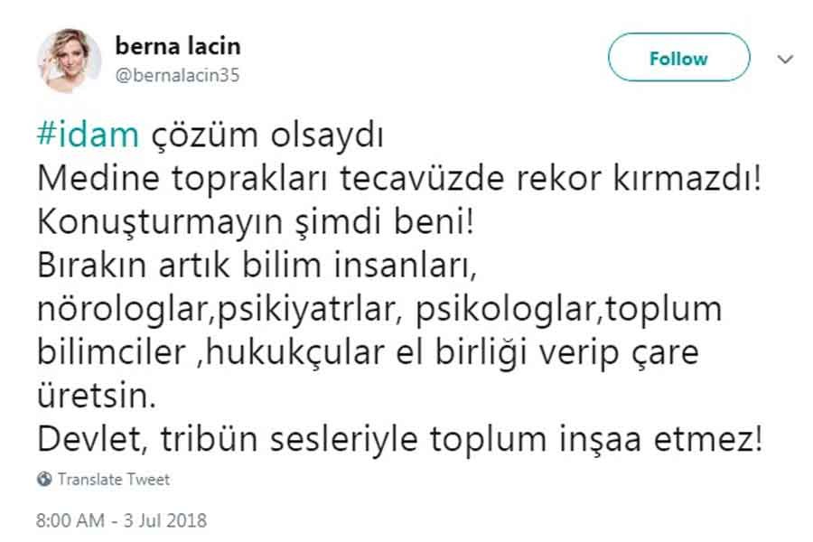 Oyuncu Berna Laçin, 'Dini değerleri aşağılama' iddiasında beraat etti