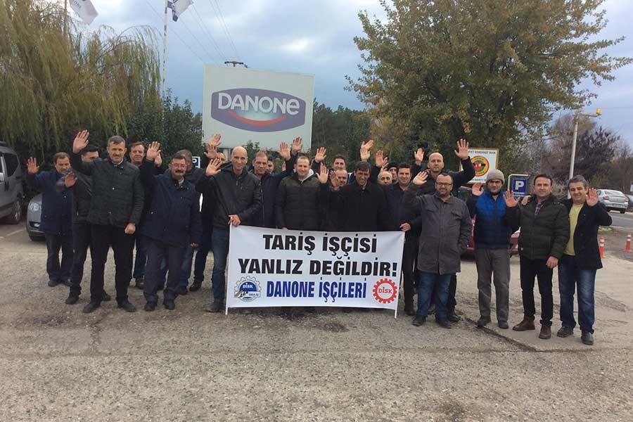 Danone işçilerinden TARİŞ işçilerine destek