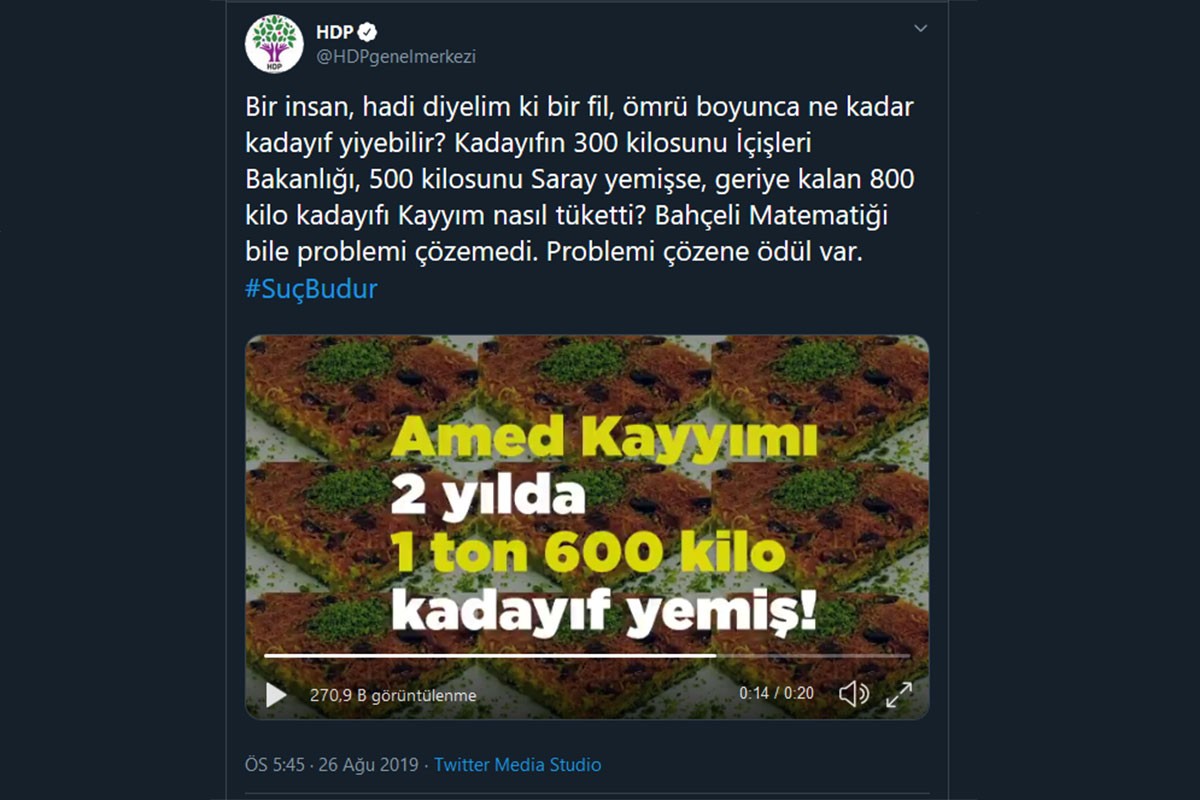 HDP'den kadayıf videosu: Bir fil ne kadar kadayıf yiyebilir?