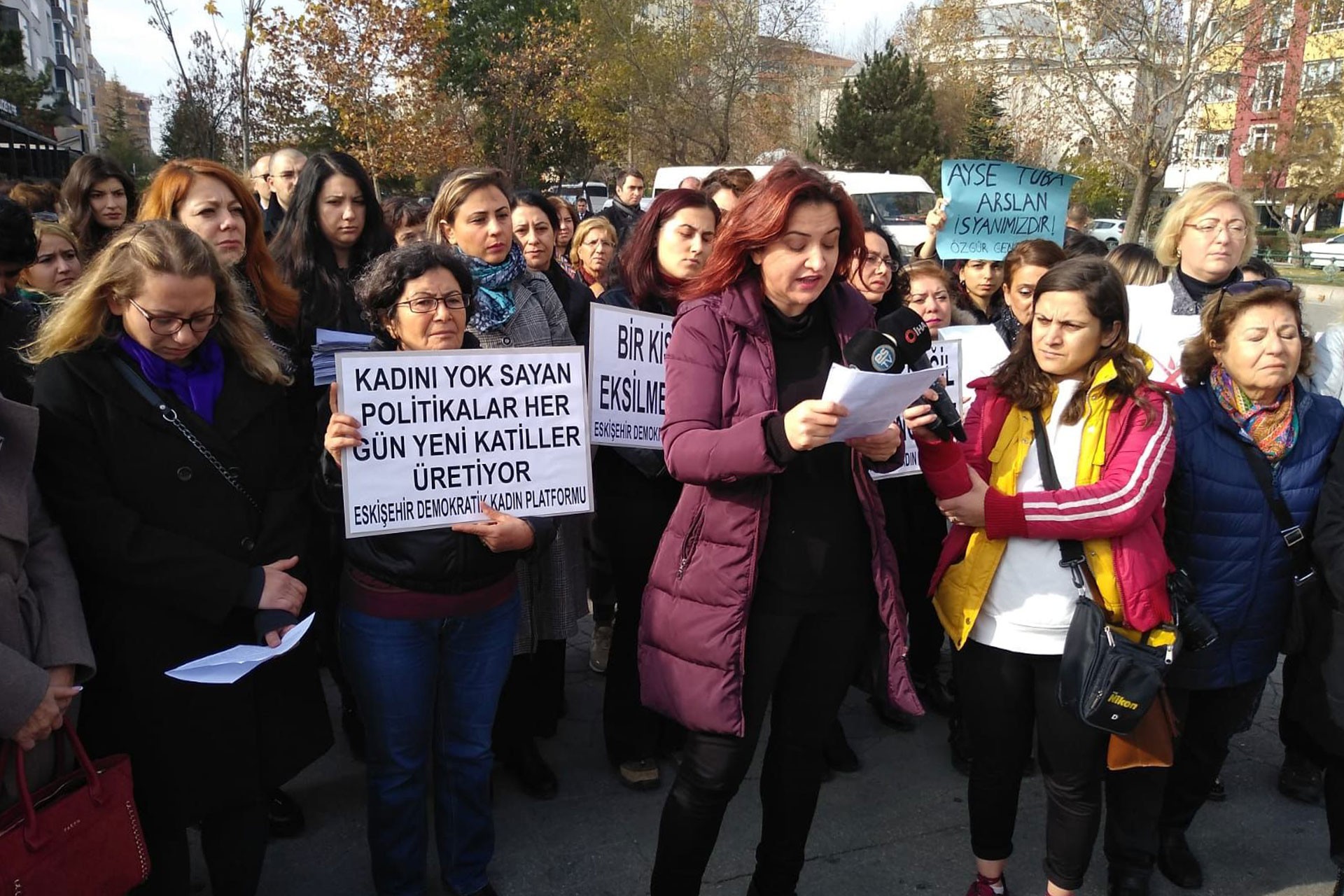 Ayşe Tuğba Arslan için düzenlenen basın açıklaması.