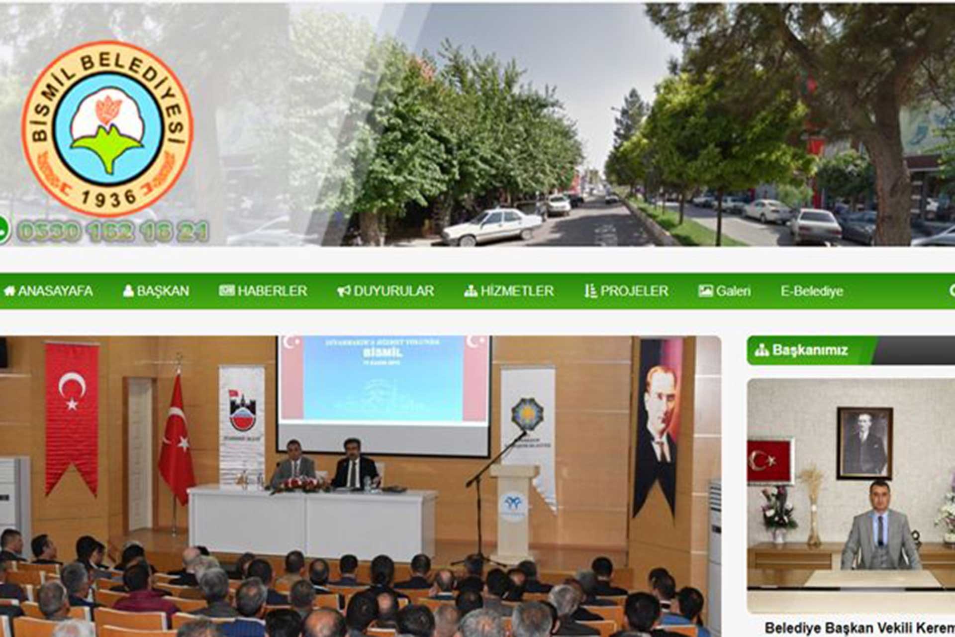 Bismil Belediyesinin web sitesi