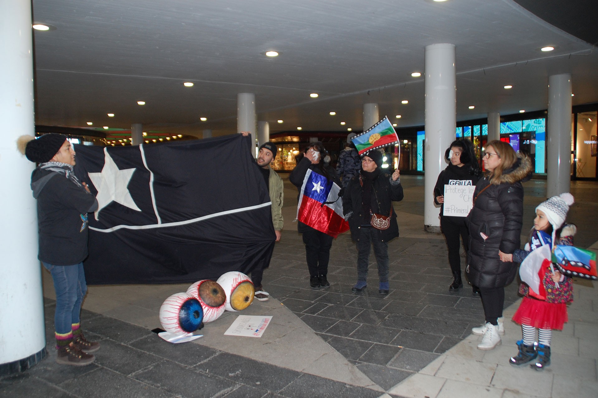 Stockholm'de Şilililerin eylemi