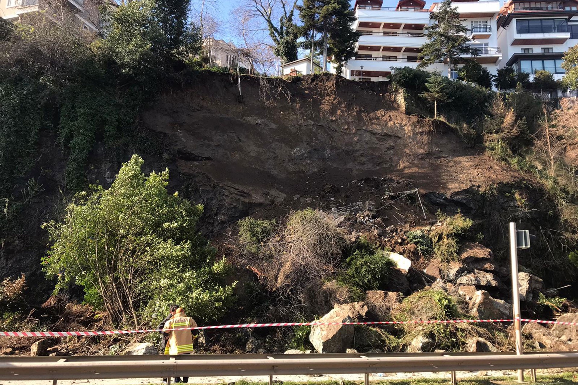 Ordu'da heyelanın meydana geldiği yer