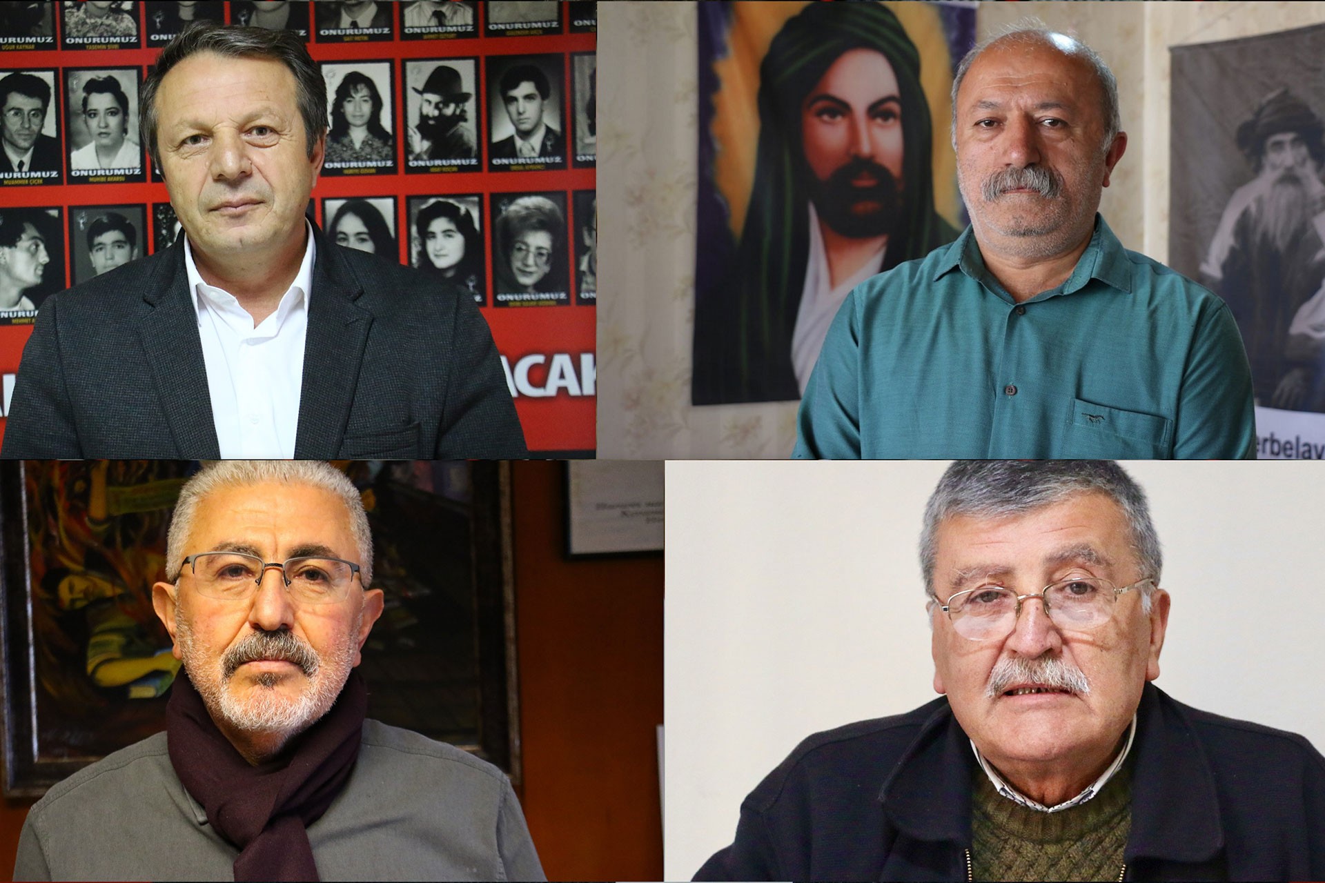 (Solda sağa) Gani Kaplan, Mustafa Karabudak, Müslüm Metin ve Hüseyin Öz