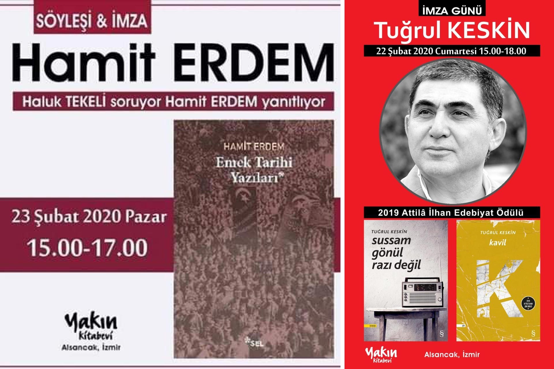 Tuğrul Kesin imza günü ve Hamit Erdem söyleşi görselleri 