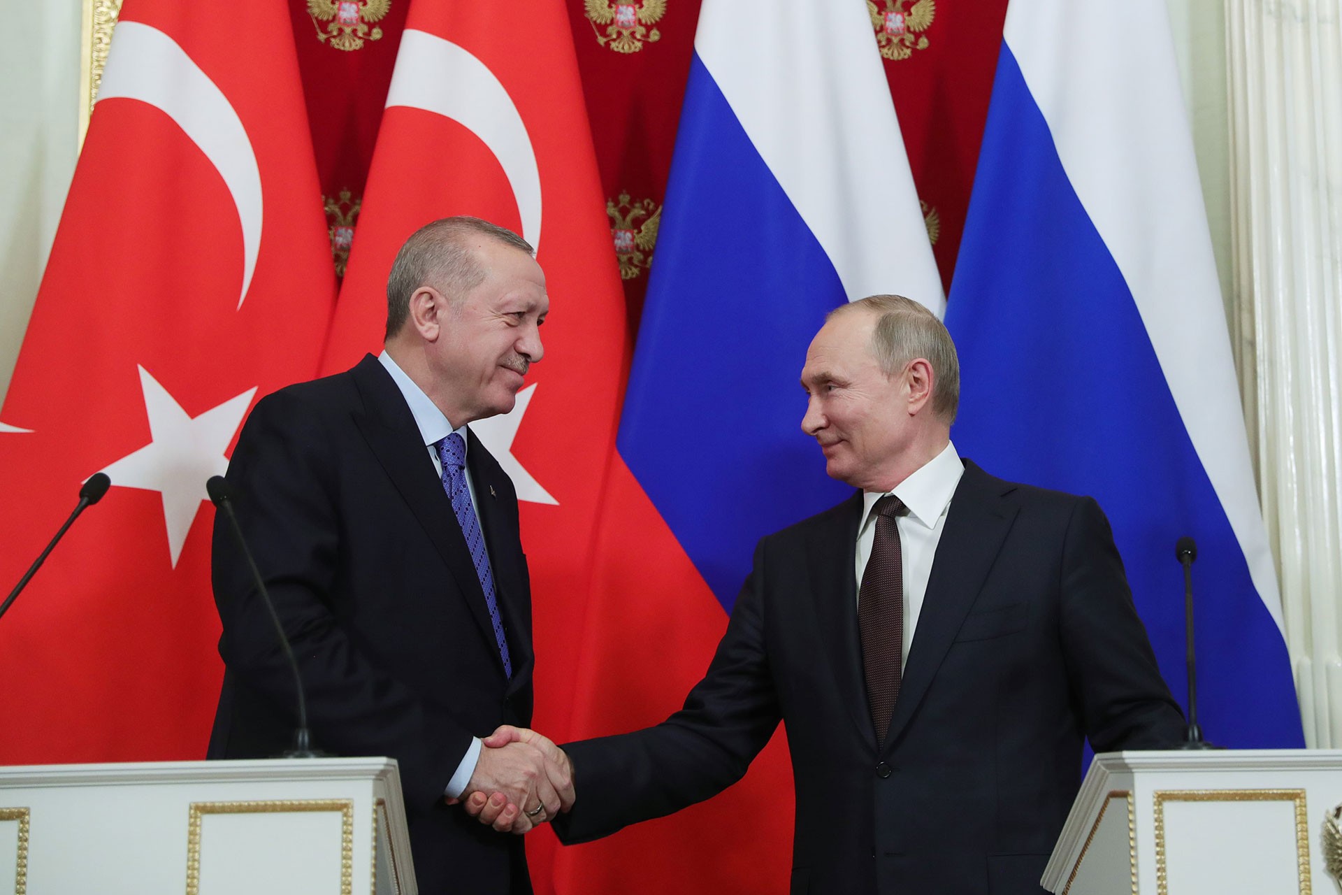 (soldan sağa) Recep Tayyip Erdoğan ve Vladimir Putin