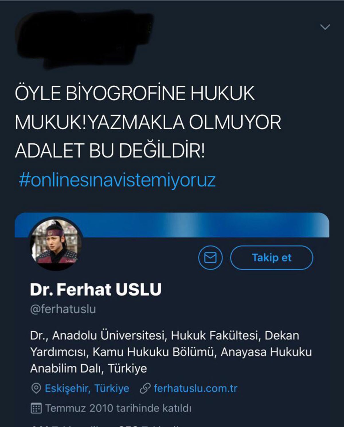 Twitter ekran görüntüsü