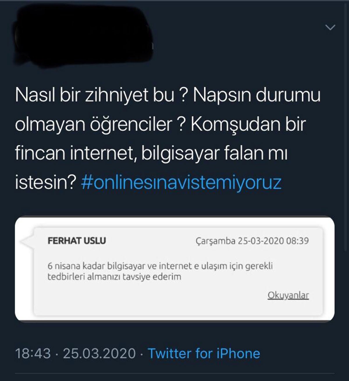 Twitter ekran görüntüsü