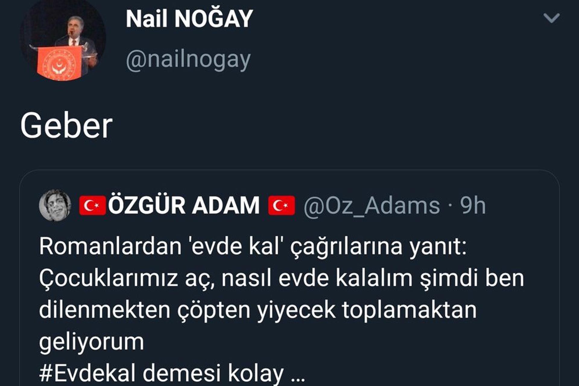 Nail Oğay'ın paylaşımının ekran görüntüsü