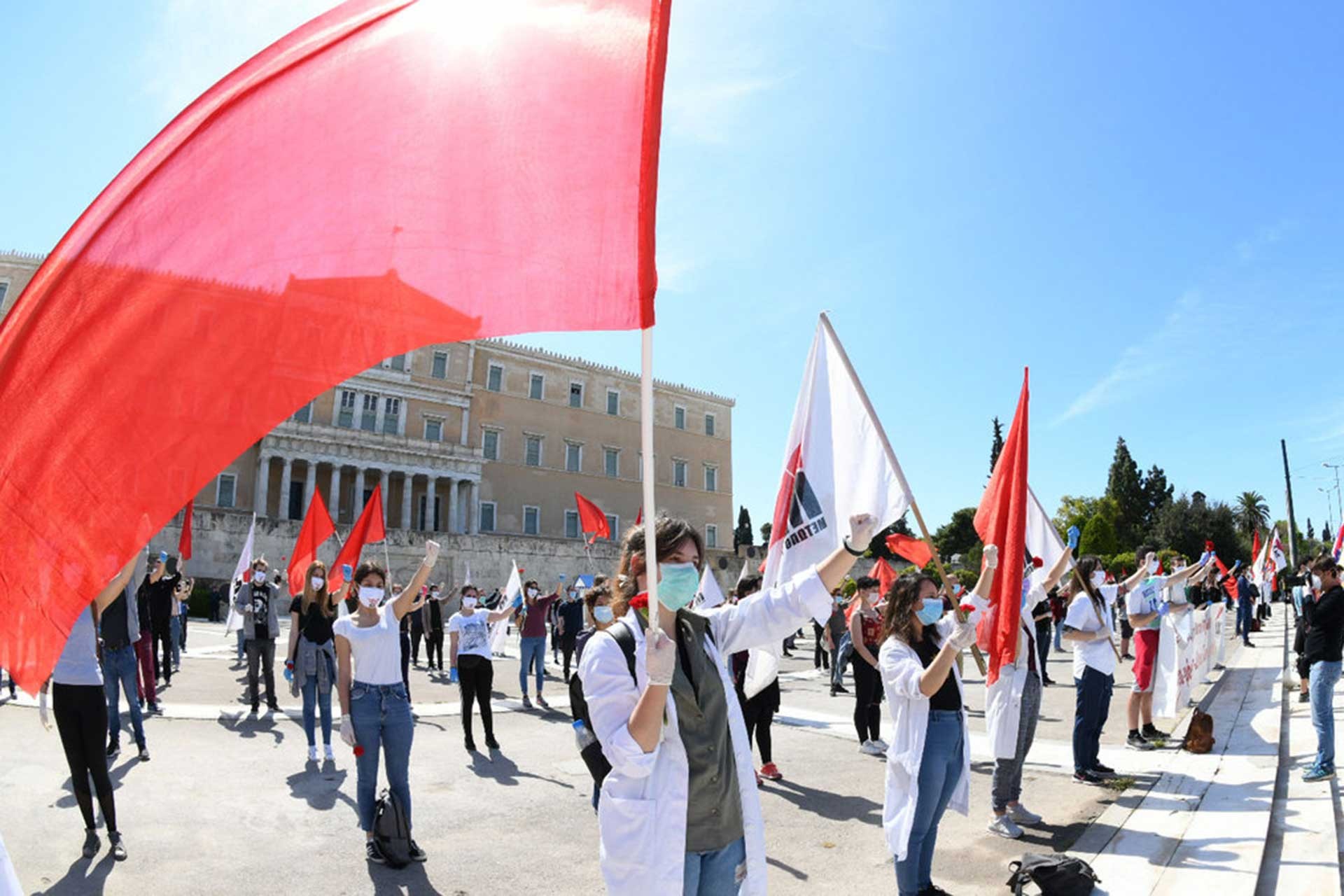 Yunanistan'daki 2020 1 Mayıs'ı kutlamalarından