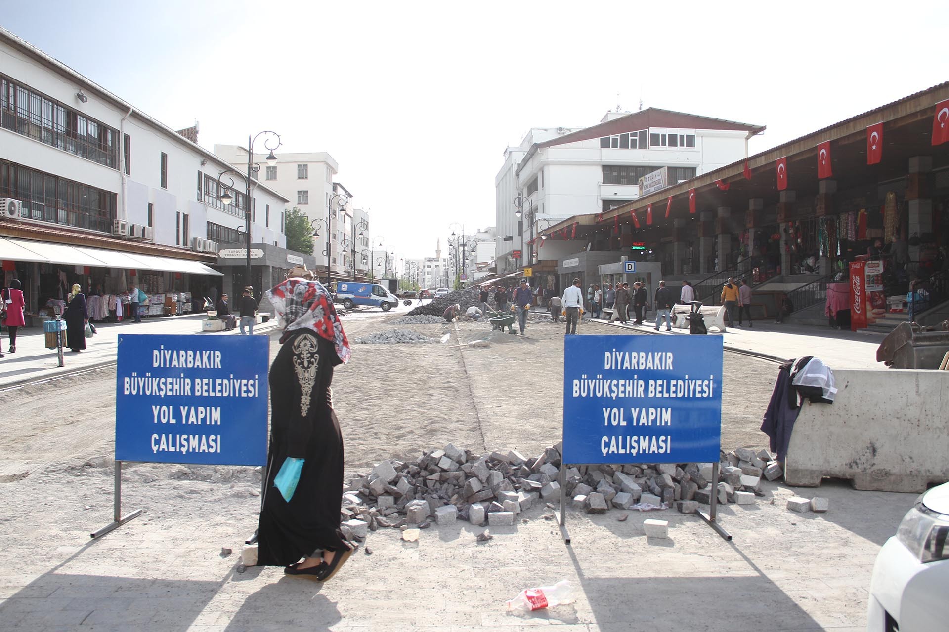 Melik Ahmet Caddesi yol çalışması