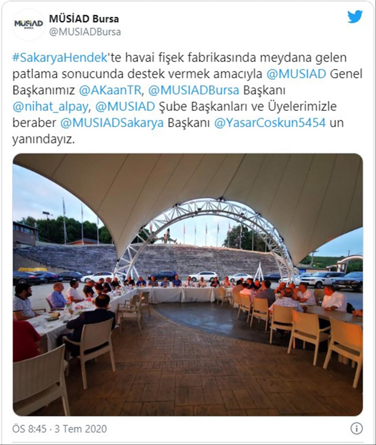 MÜSİAD Bursa Şubesinin paylaşımı