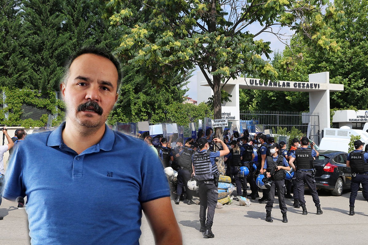 Ulucanlar Cezevi Müzesi öünde polis müzesi ve Veli Saçılık'ın kolajlanan fotoğrafı.