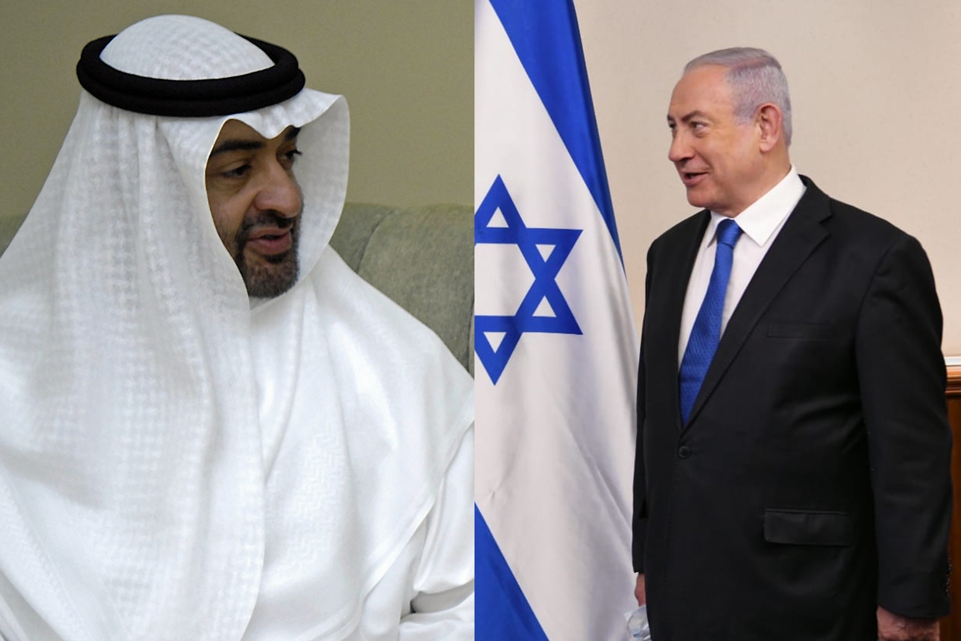 Prens Muhammed bin Zayed el Nehyan ve Benyamin Netanyahu 