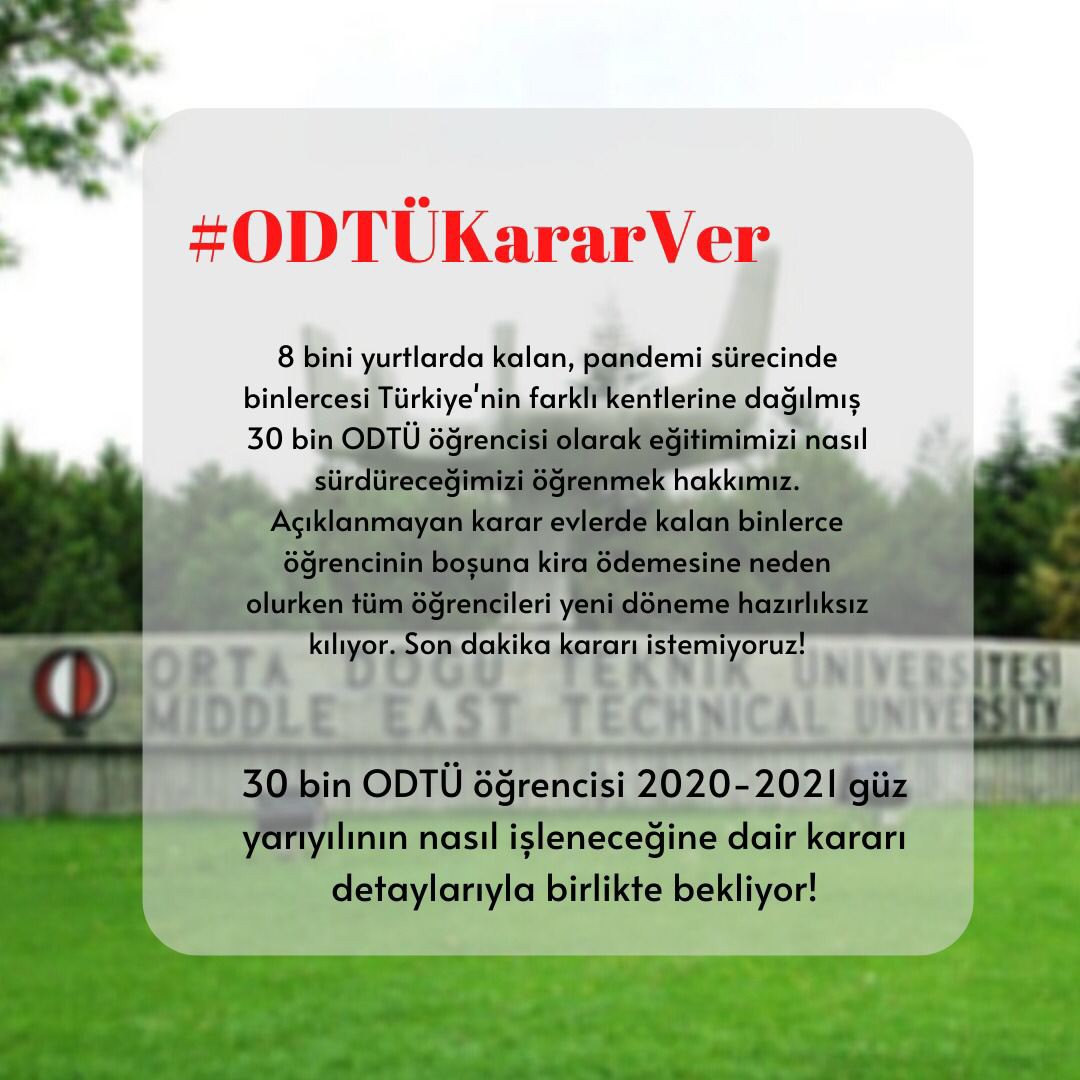 ODTÜ öğrencilerinin 'ODTÜ Karar Ver' kampanyasına dair hazırladığı görsel.