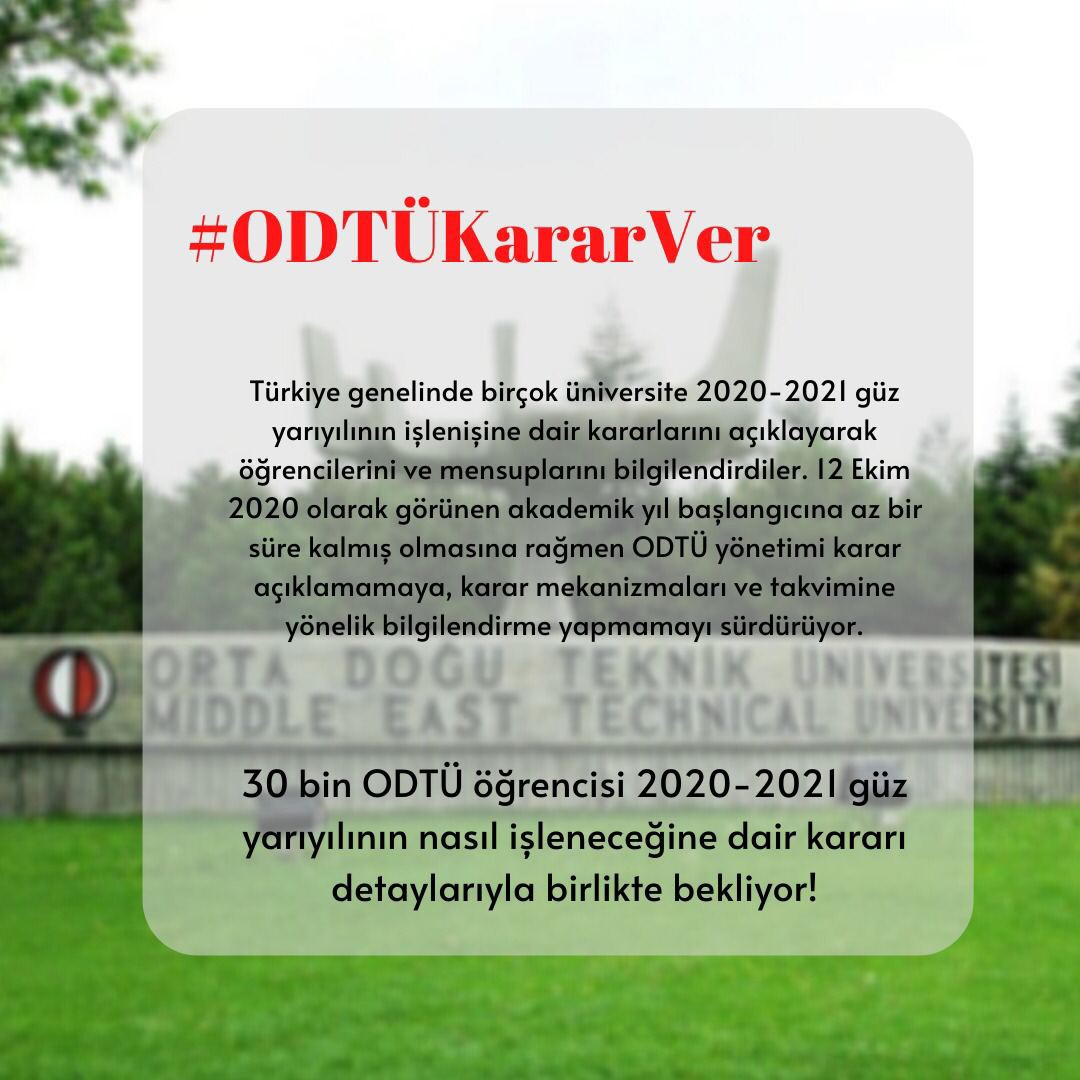 ODTÜ öğrencilerinin 'ODTÜ Karar Ver' kampanyasına dair hazırladığı görsel.