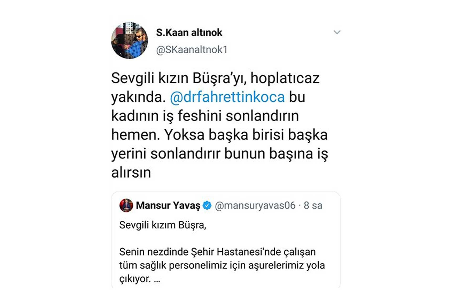 Kaan Altınok'un Büşra hemşireye cinsel saldırı tehdidi 