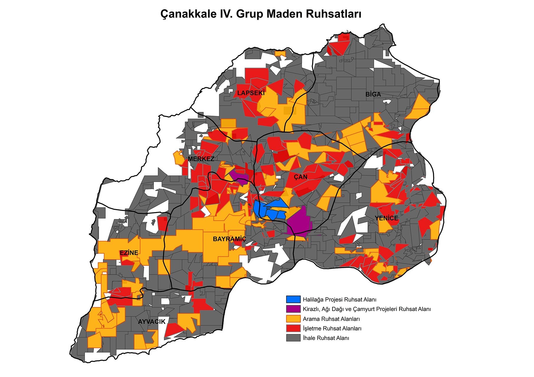 Kazdağı altın madenleri haritası 