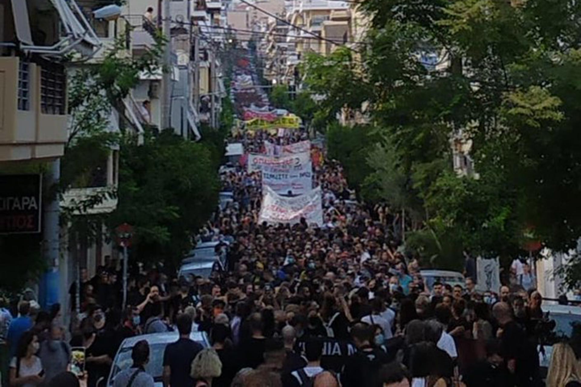 Yunanistan'da yapılan eyleme katılanlar 