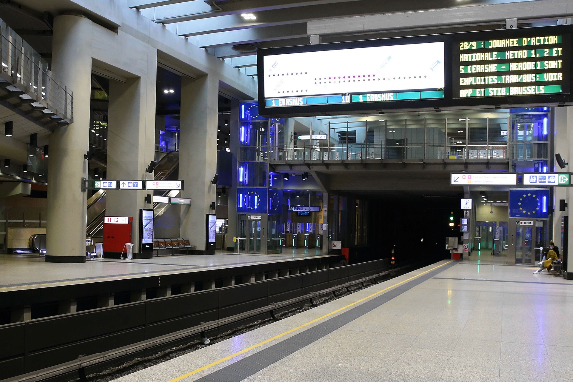 Brüksel metrosu boş