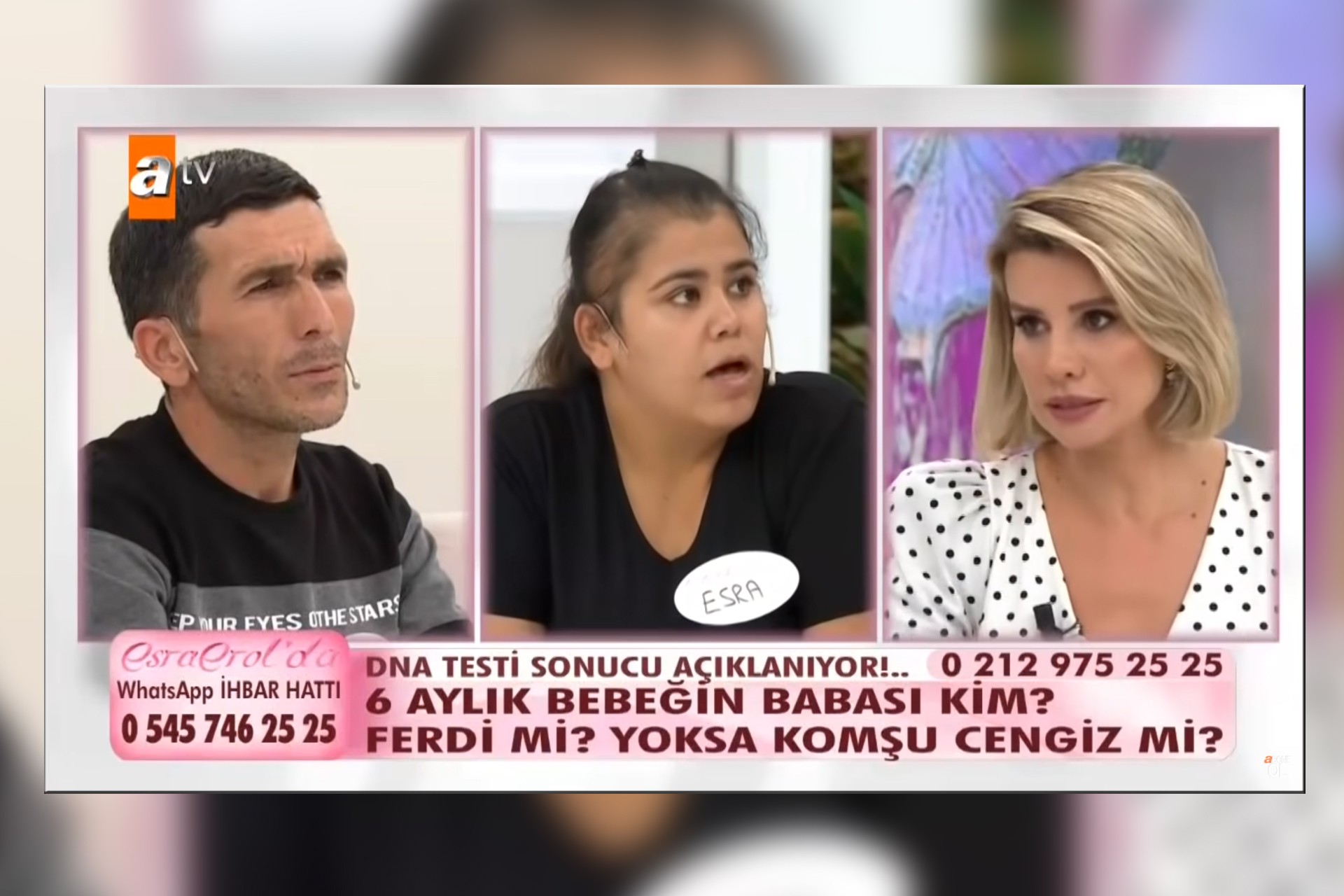 'Esra Erol'da' adlı YouTube kanalında yayımlanan '6 aylık bebeğin babası kim? - Esra Erol'da 25 Eylül 2020' adlı videodan alınan ekran görüntüsü.