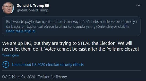 Donald Trump'ın paylaşımı