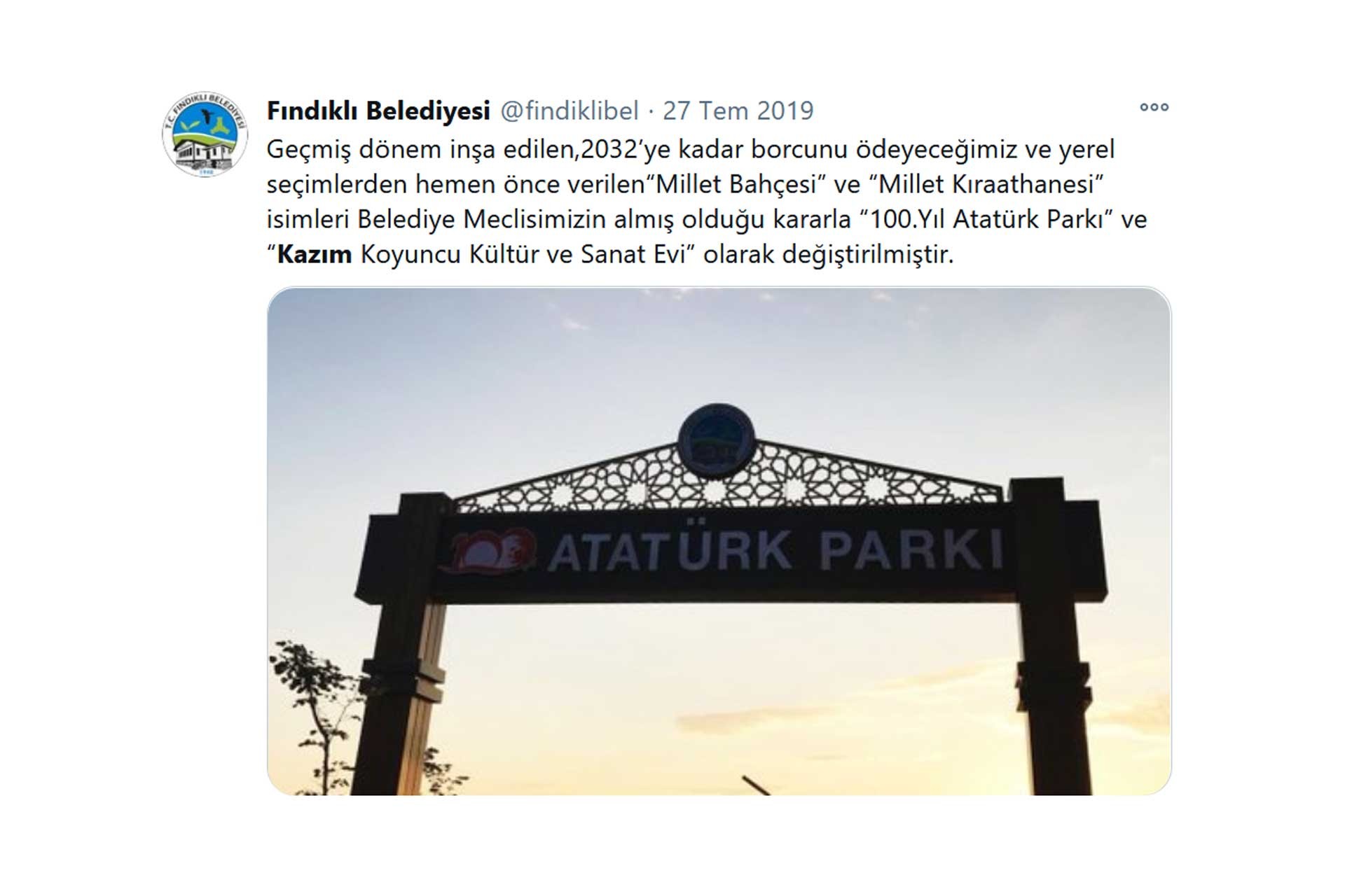 Fındıklı Belediyesine 