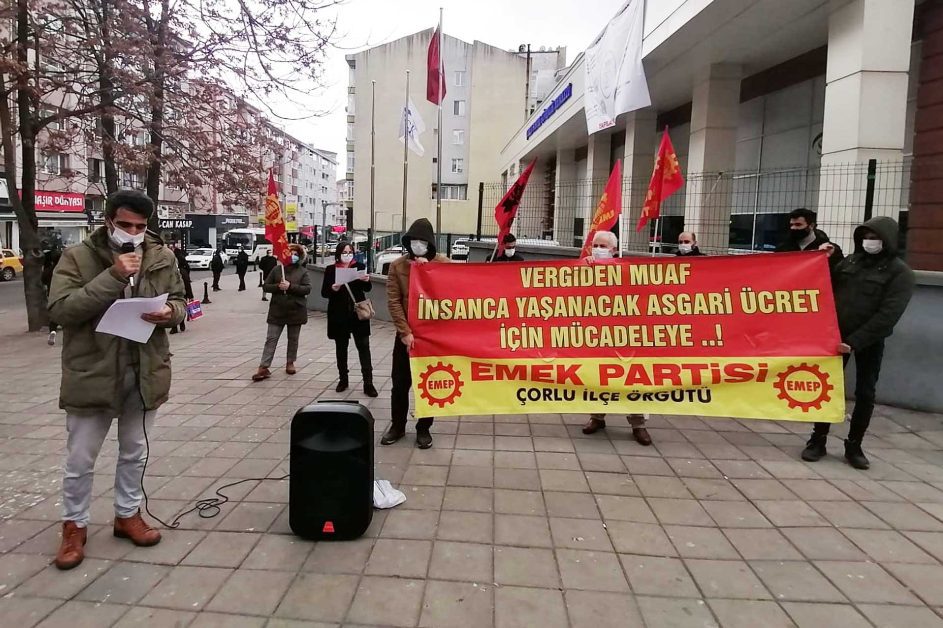 Emek Partisi Çorlu İl Örgütünün asgari ücret açıklaması