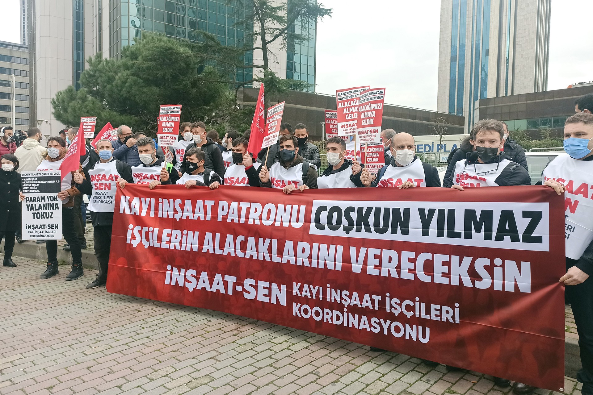 Kayı İnşaat işçileri İstanbul'da eylem yaptı