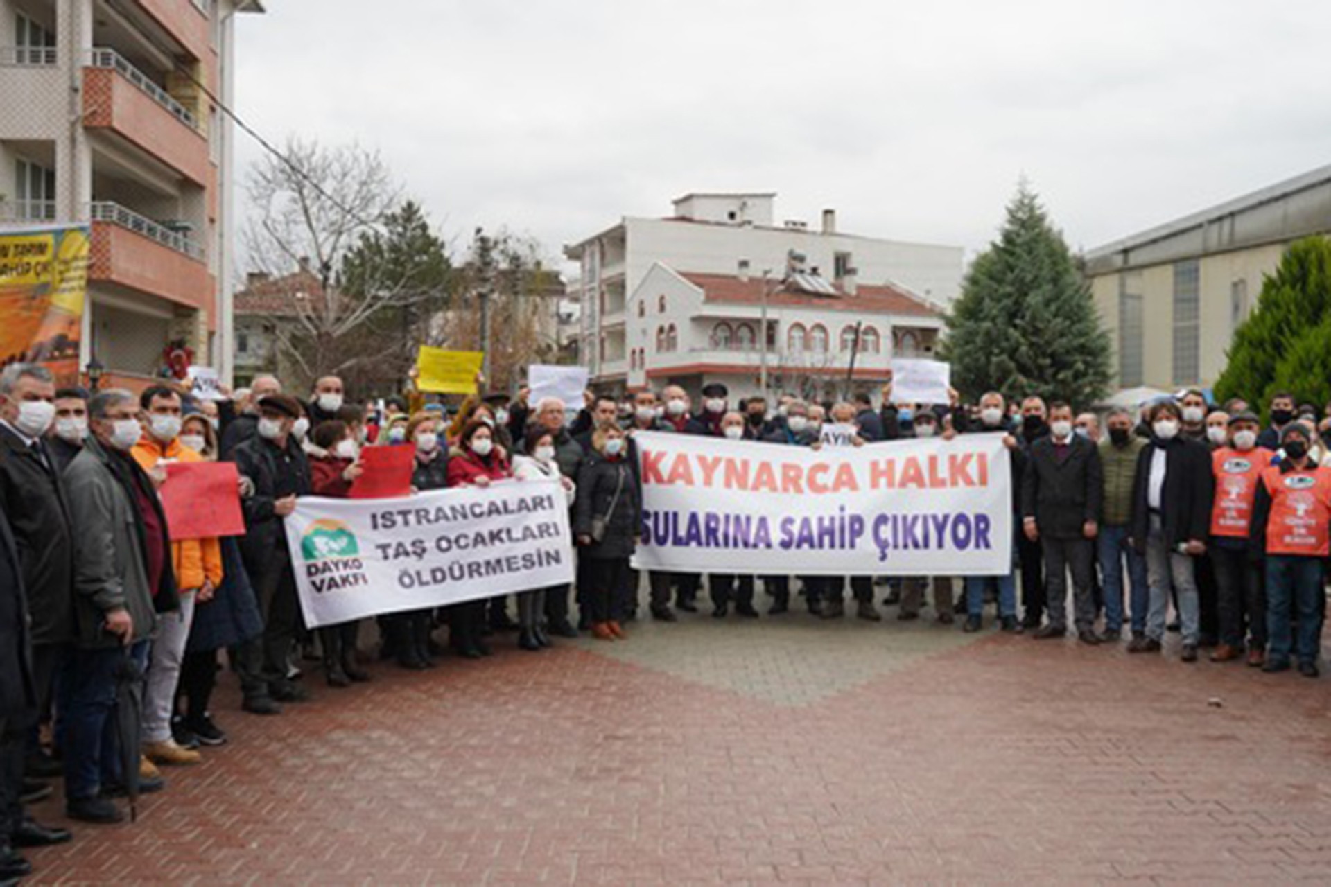 Pınarhisar halkı kalker ocağına karşı eylem yaptı