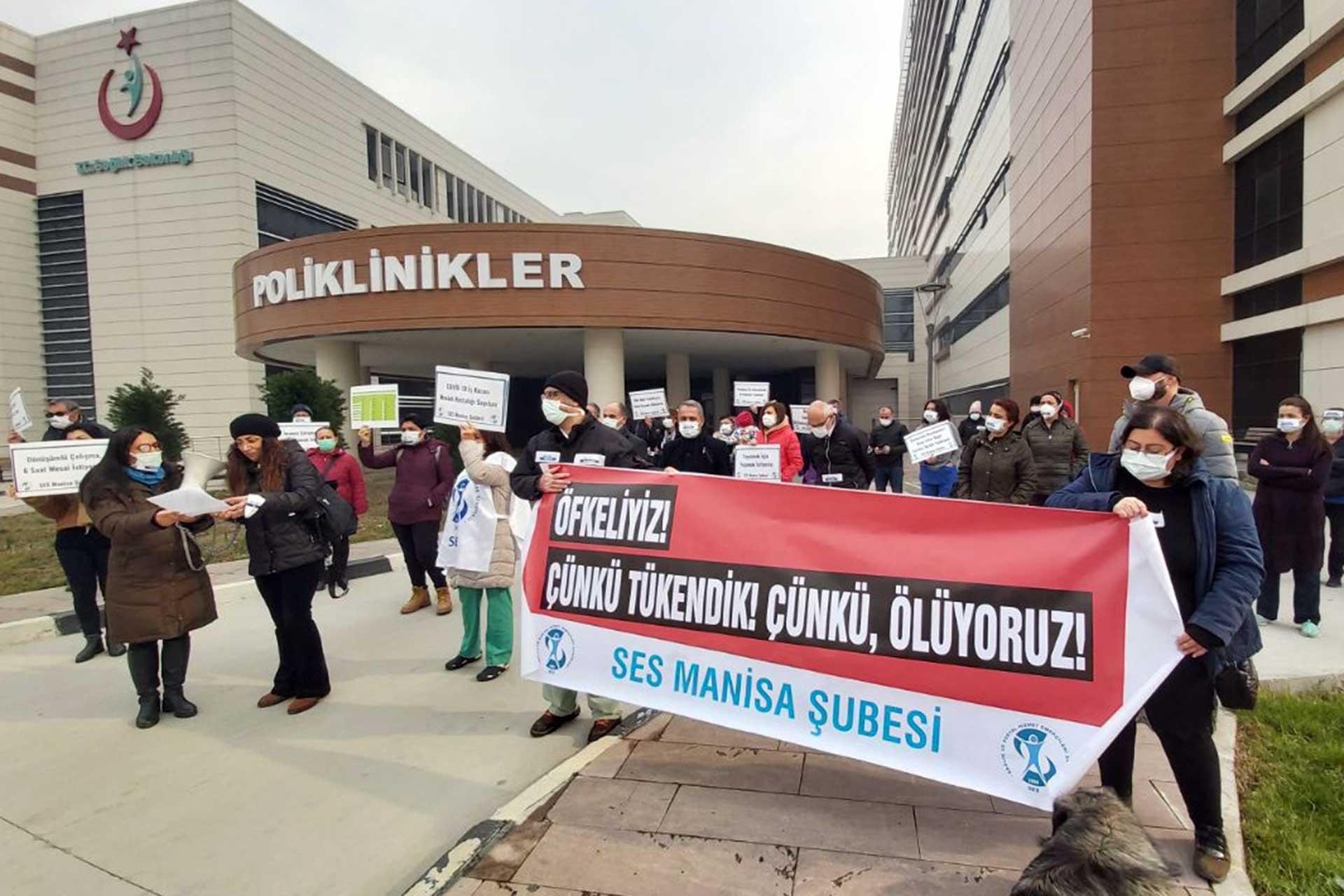 SES Manisa Şubesinin maskeler konuşuyor eylemi