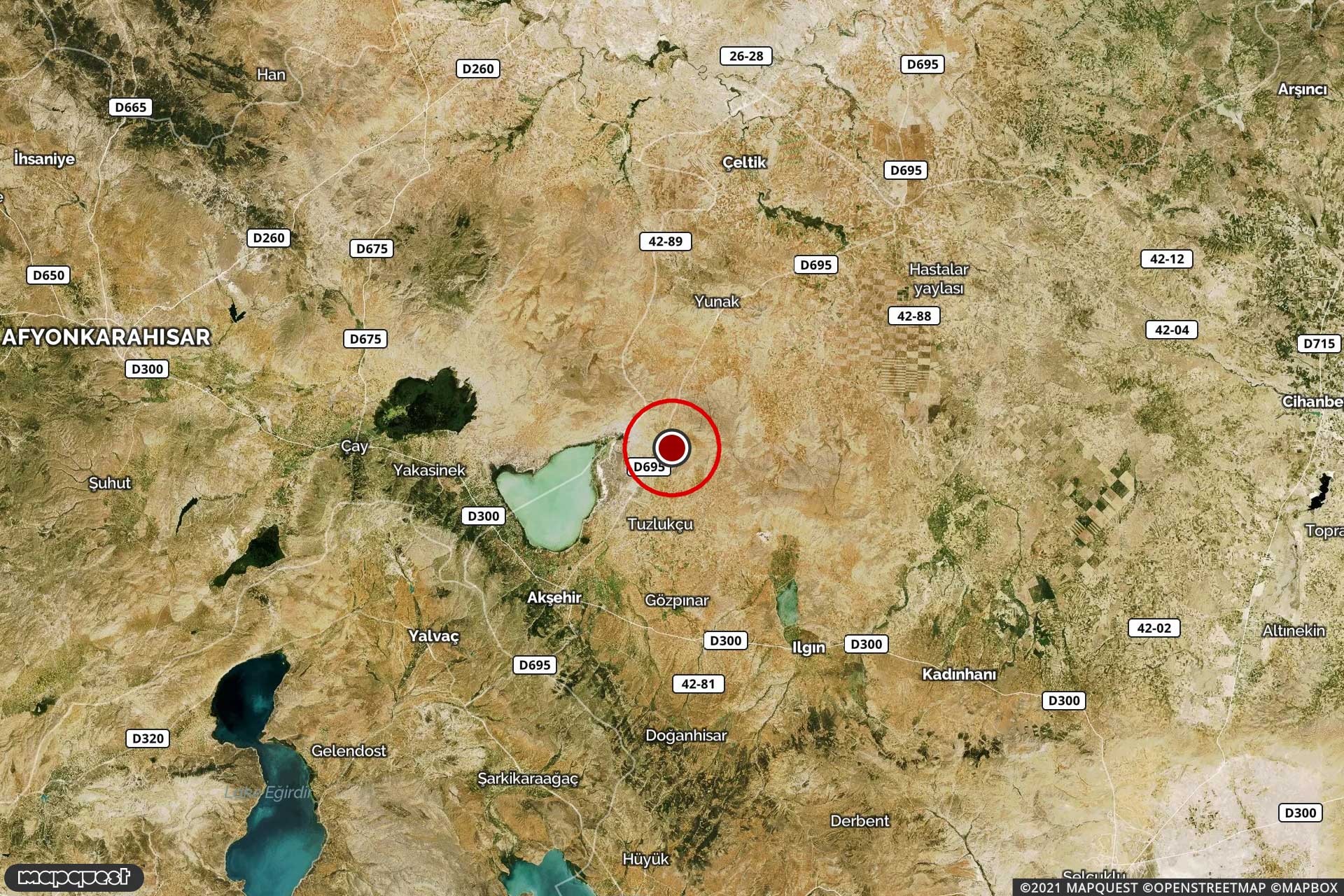 Konya'daki depremin merkez üssü