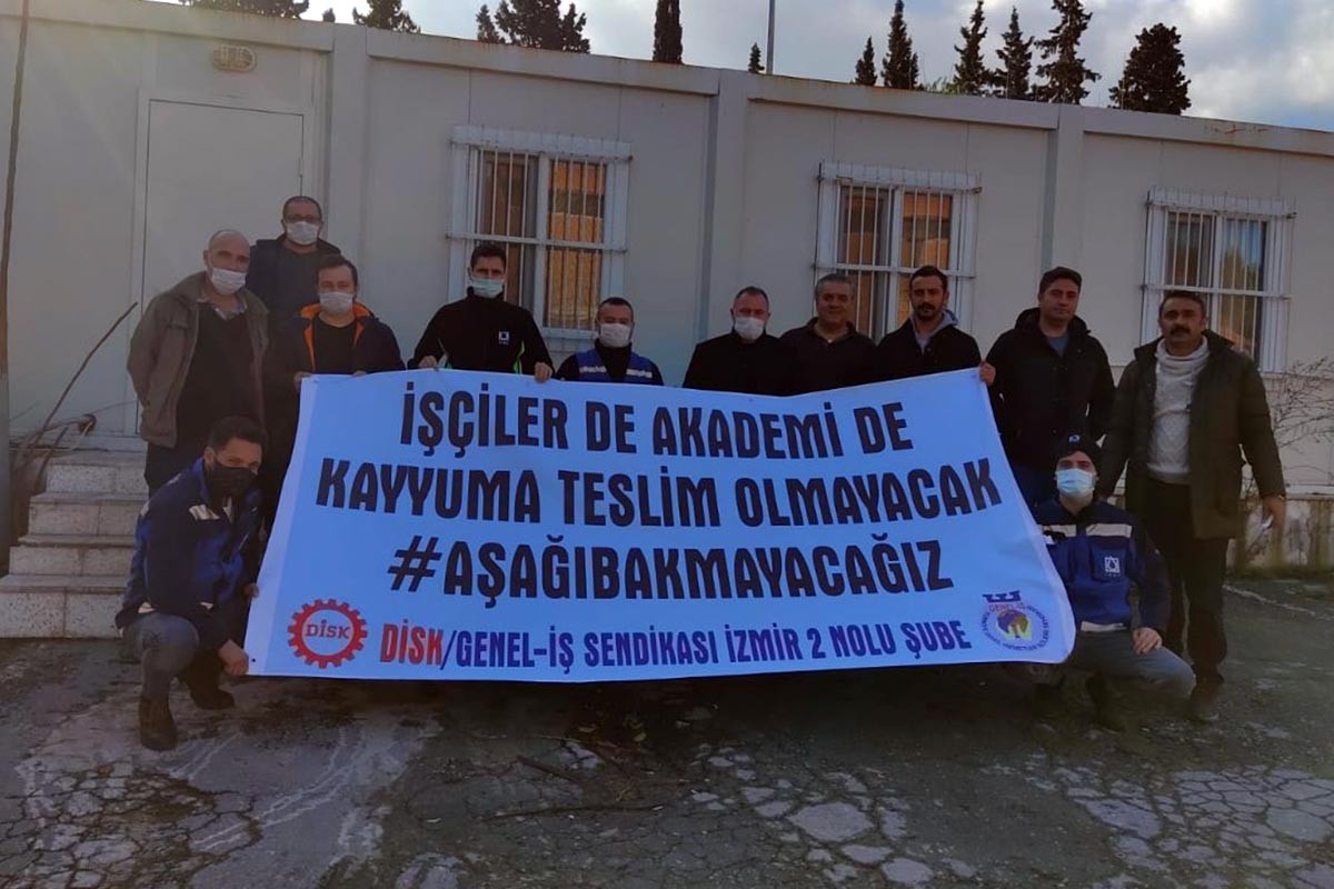 İZSU Halkapınar işçilerinin Boğaziçi'ne destek açıklamasından.