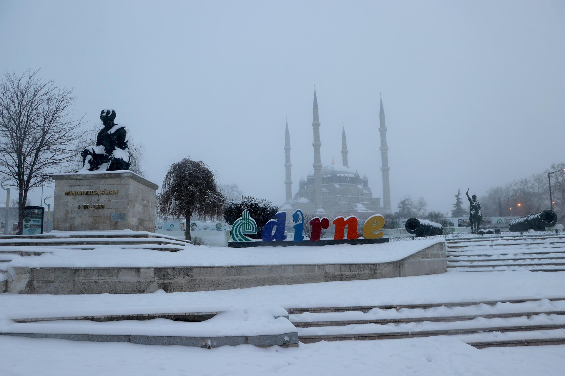 Edirne'de kar yağışı