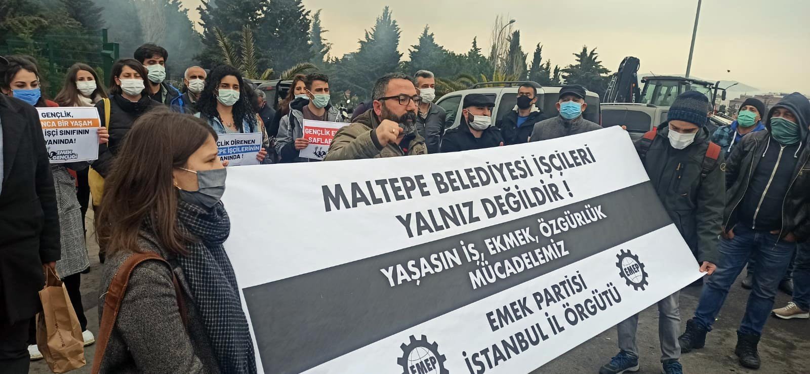 EMEP'in Maltepe Belediyesi grevini ziyareti