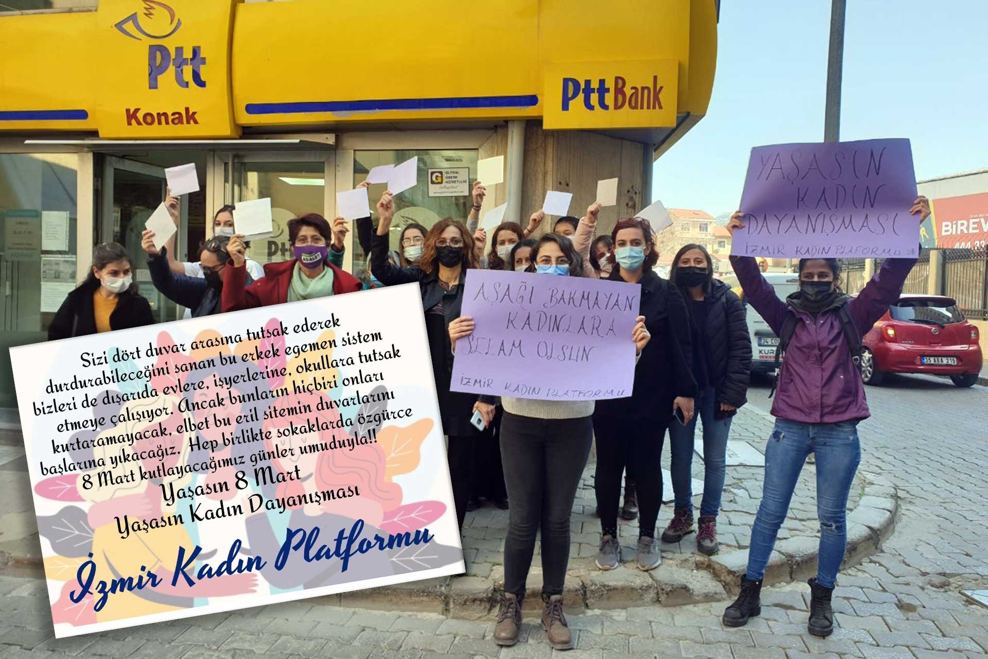 İzmir Kadın Platformu, tutsak ve ev hapsinde olan kadınlara dayanışma kartı gönderdi